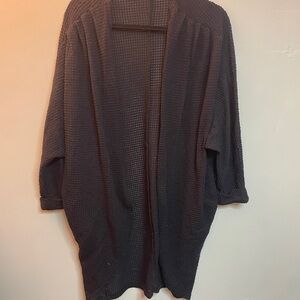 Merokeety Black Waffle Knit Cardigan size large